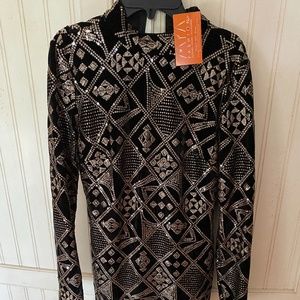 Long sleeve sequined dress
